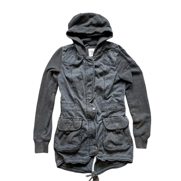 Abercrombie & Fitch Jackets & Blazers - Abercrombie & Fitch Y2K Charcoal Utility Jacket Size S Industrial Retro Casual